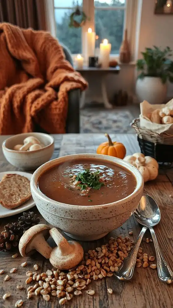 hearty mushroom barley soup