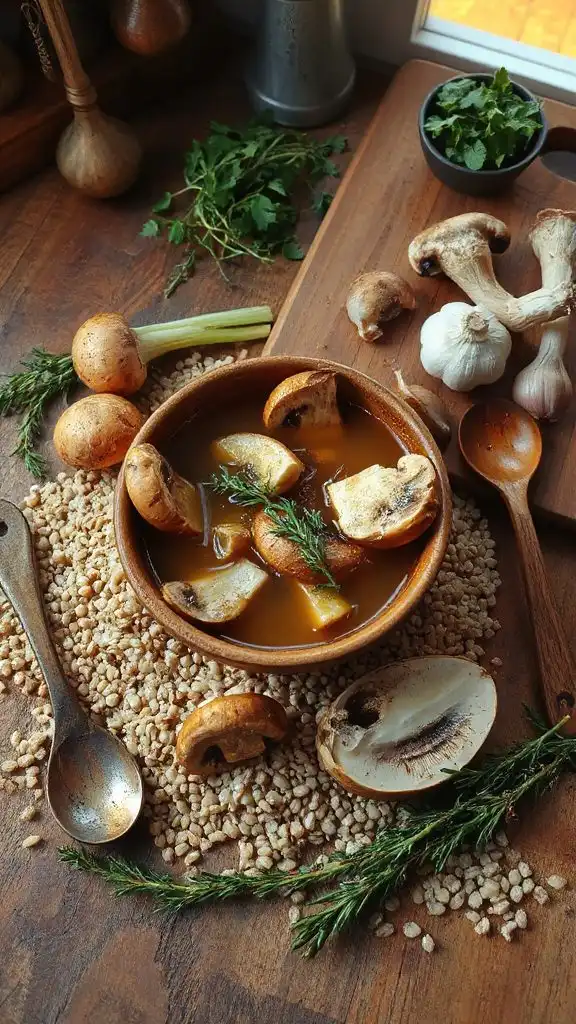 hearty mushroom barley soup