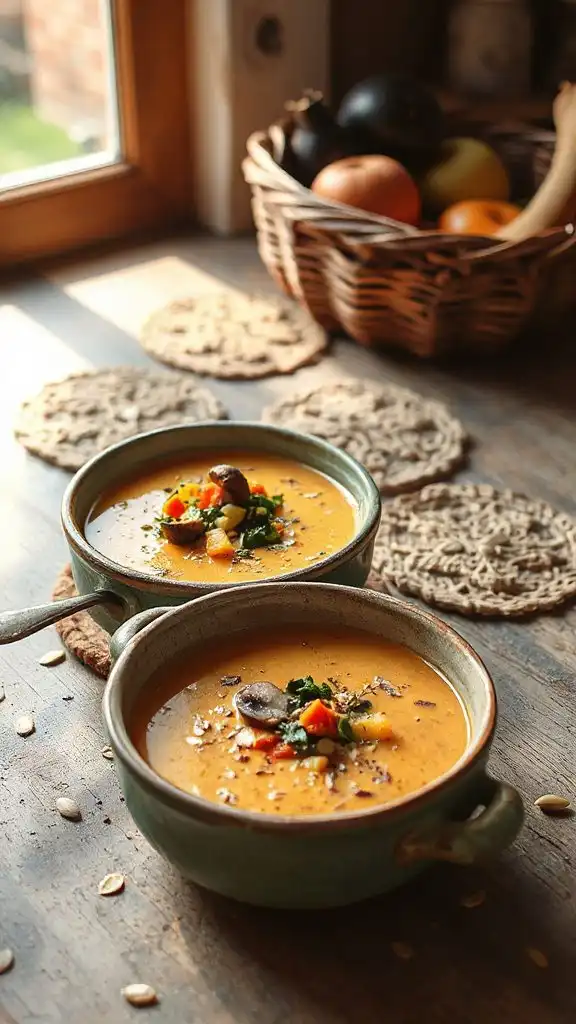hearty mushroom oat bisque
