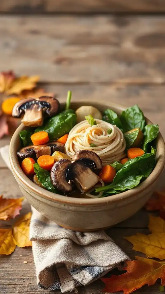 hearty mushroom spinach soup