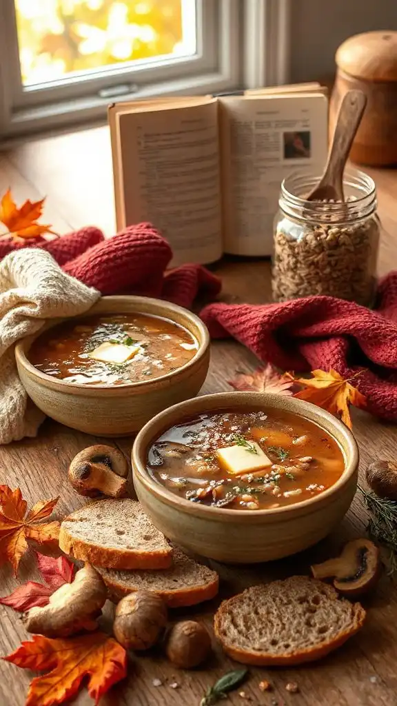 hearty mushroom wild rice soup