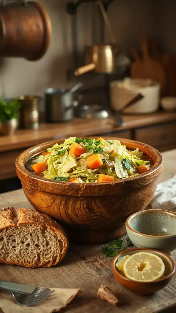 hearty nourishing cabbage soup
