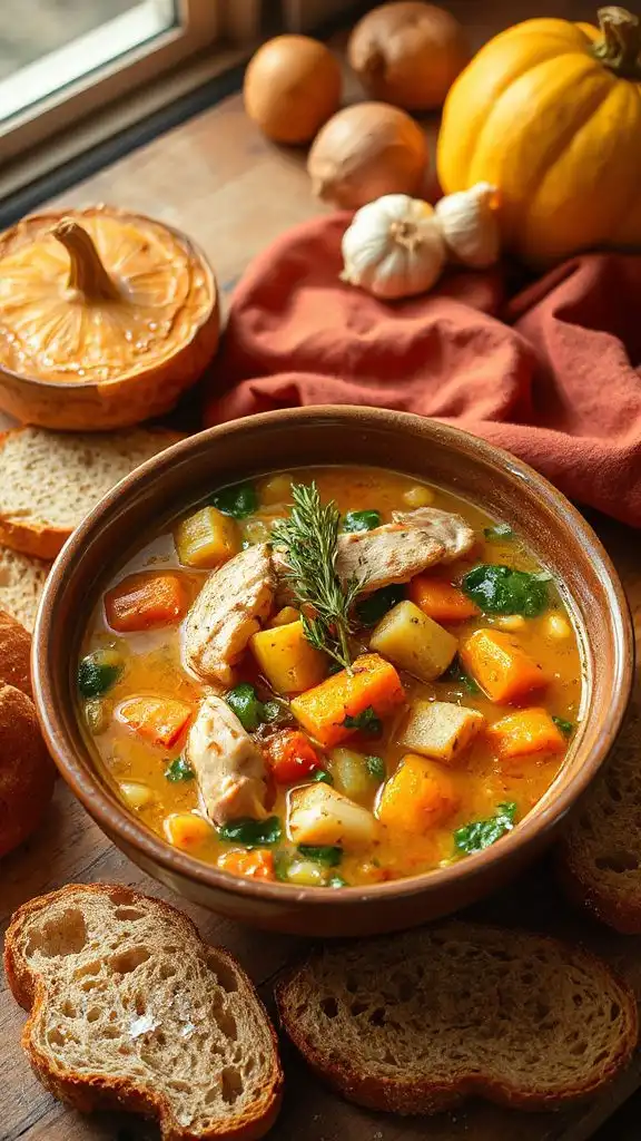 hearty nutritious chicken soup