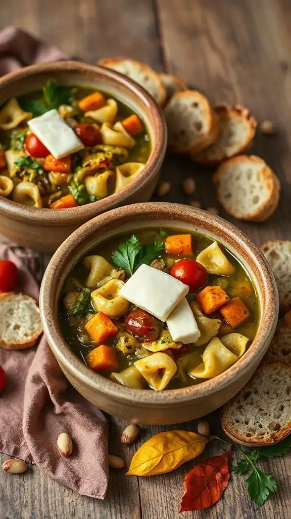 hearty pesto pasta soup