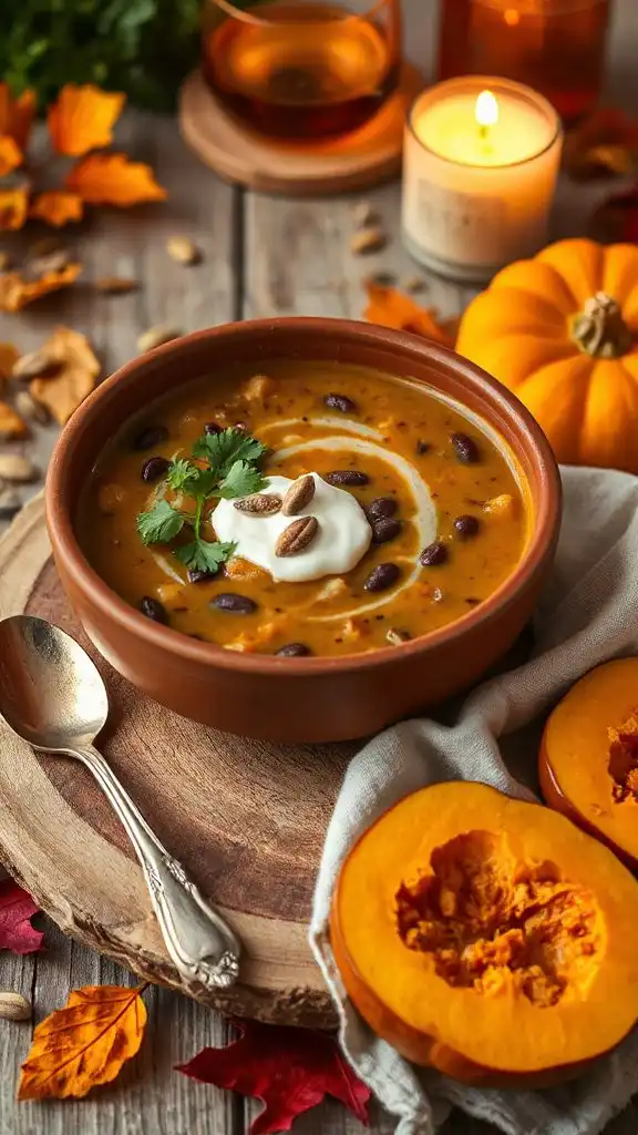 hearty pumpkin black bean soup