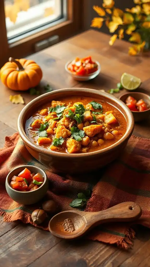 hearty pumpkin chickpea chili