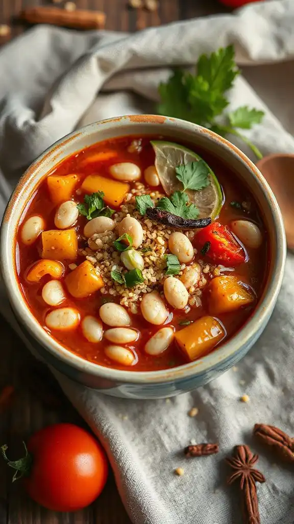 hearty quinoa white bean chili
