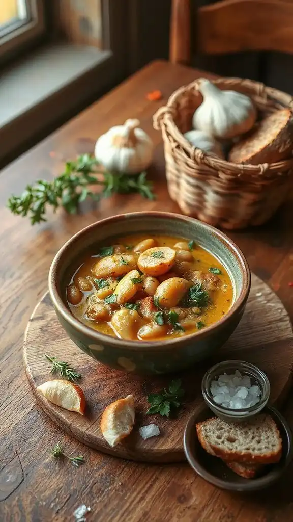 hearty roasted garlic stew