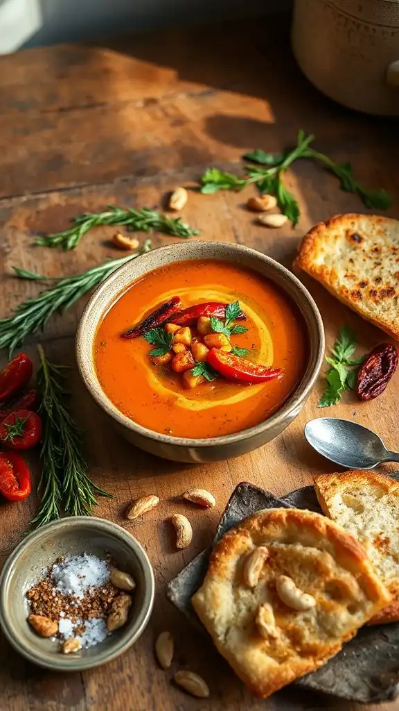 hearty roasted pepper soup