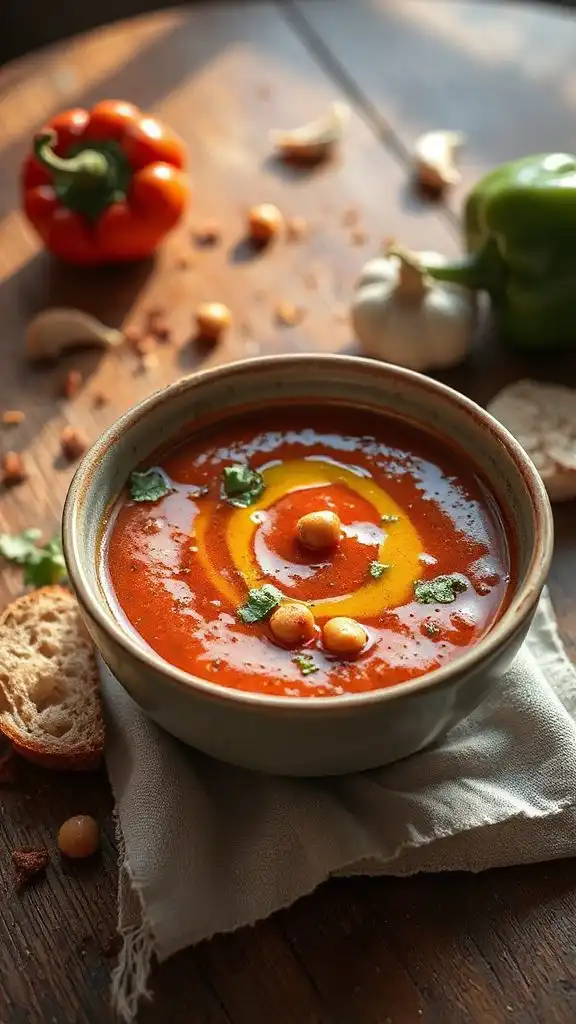 hearty roasted pepper soup