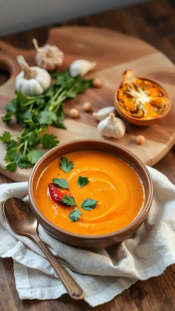 hearty roasted red pepper soup