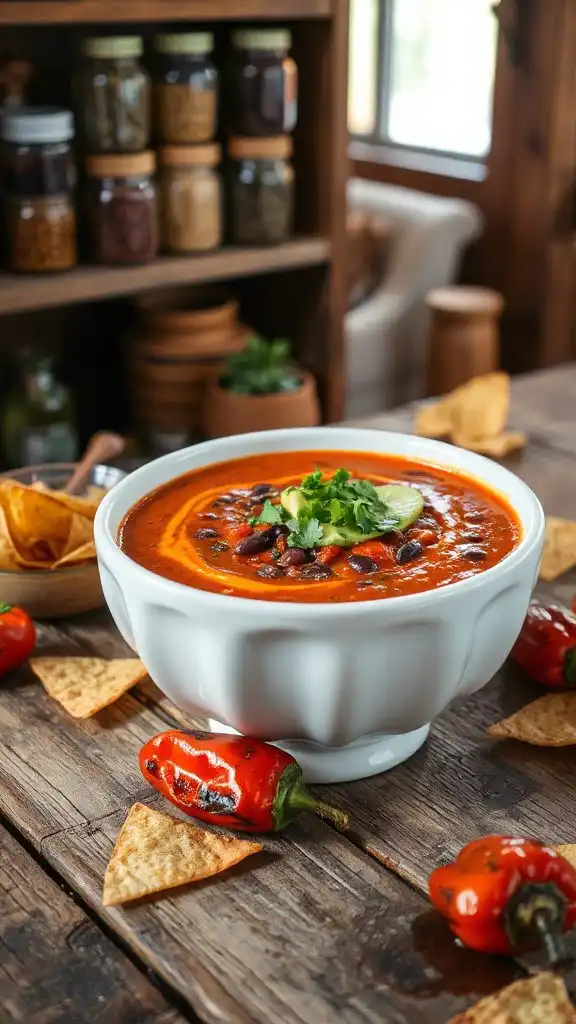 hearty roasted red pepper soup