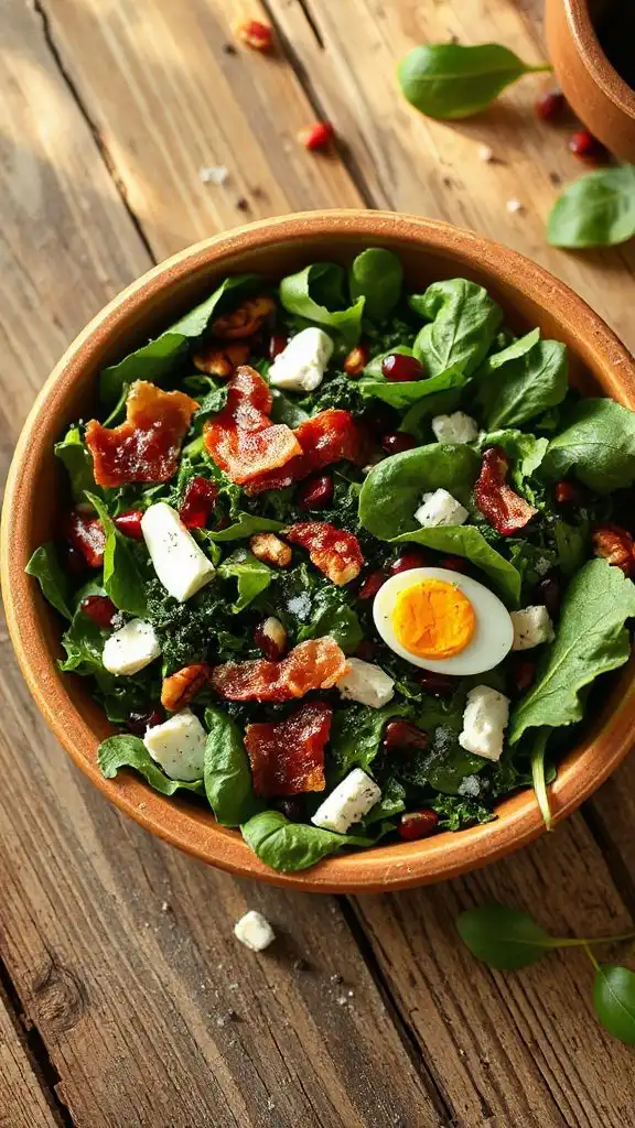 hearty salad with bacon