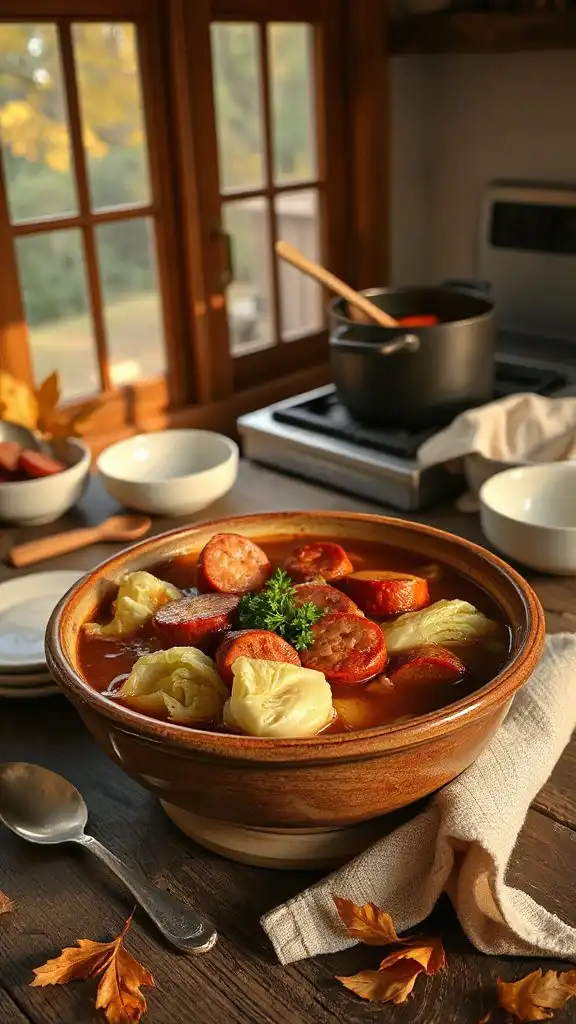 hearty sausage cabbage soup