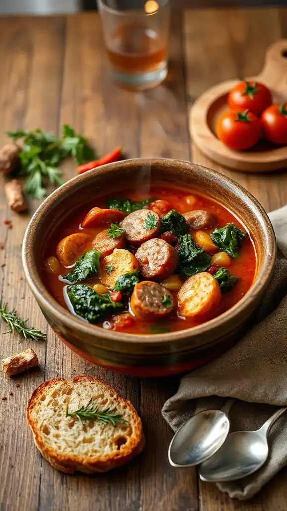 hearty sausage kale soup