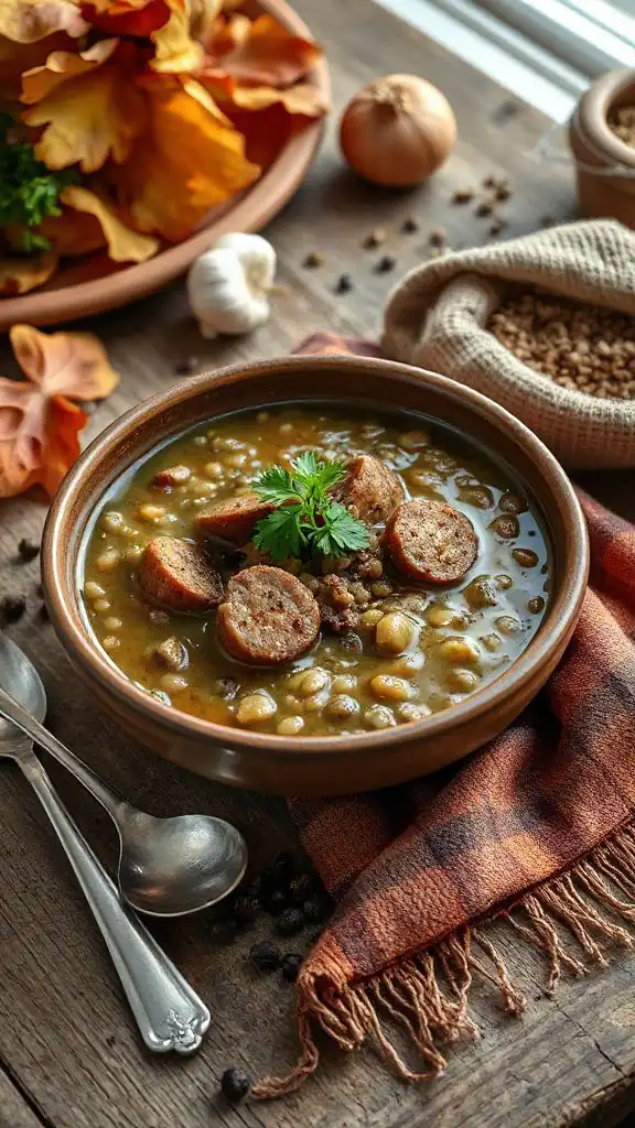 hearty sausage lentil soup