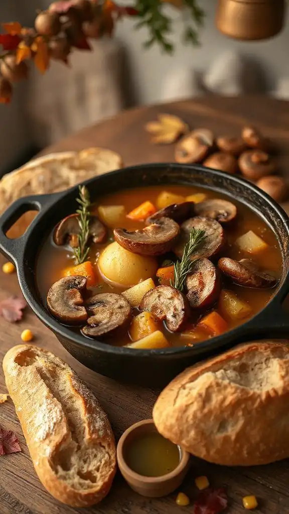 hearty sausage mushroom soup