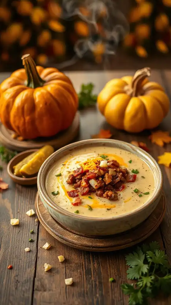 hearty soup and sandwich