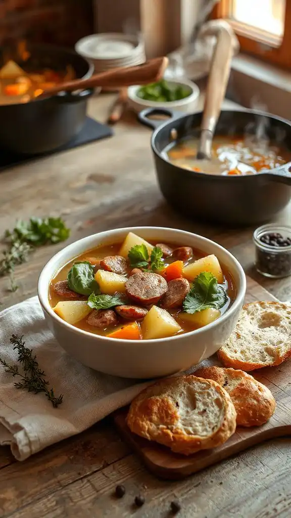 hearty soup with kielbasa hearty soup with kielbasa