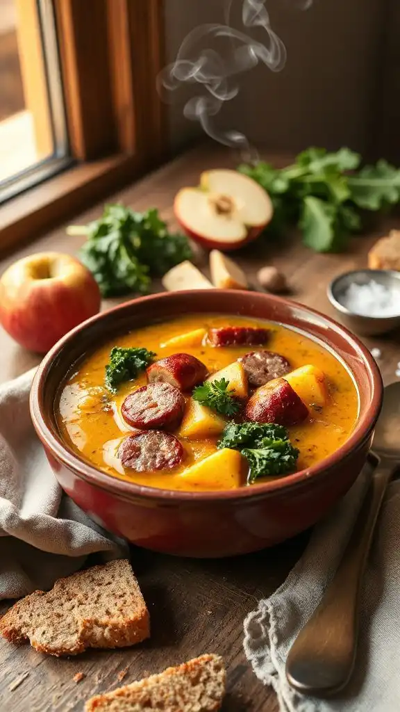 hearty soup with sausage