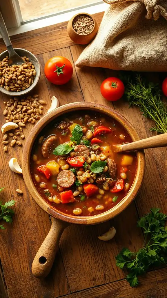hearty spicy sausage soup