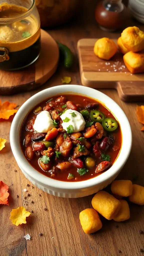hearty three bean chili