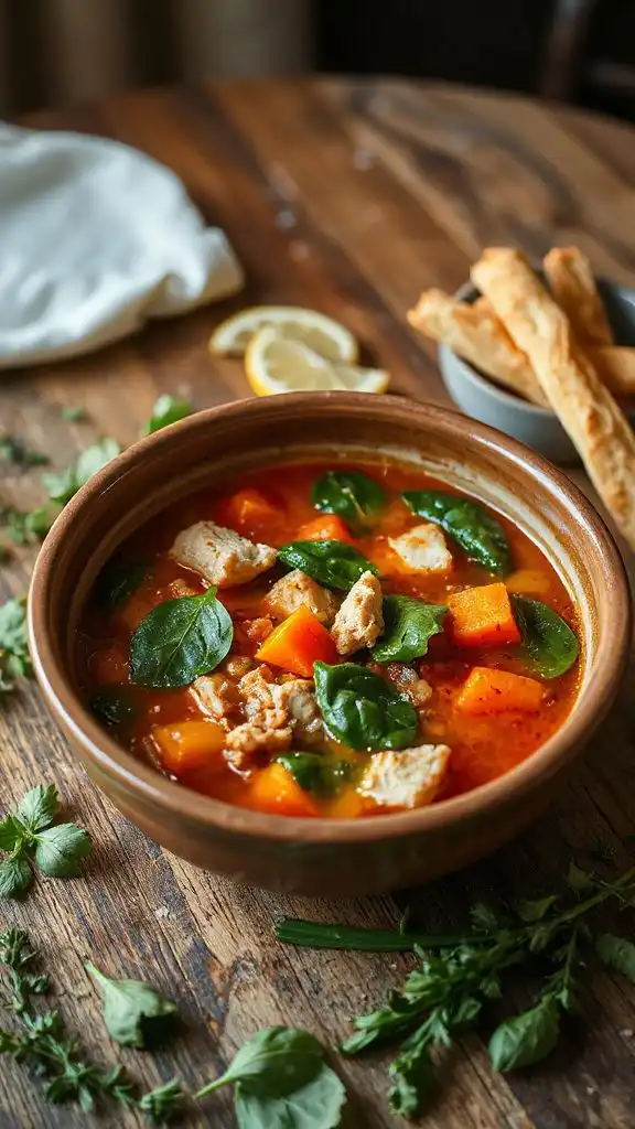 hearty turkey spinach minestrone