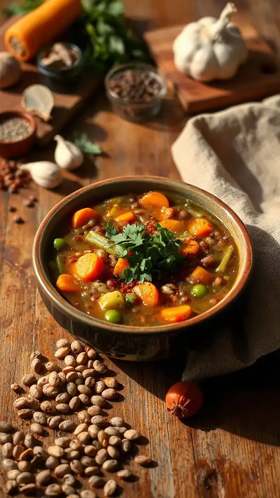 hearty vegan lentil soup