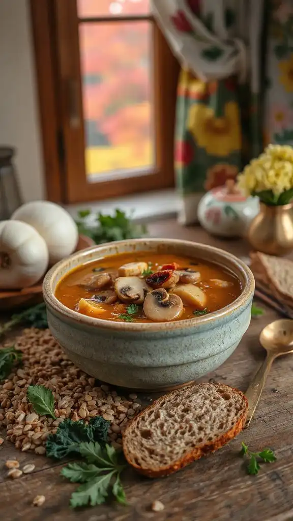 hearty vegan mushroom soup
