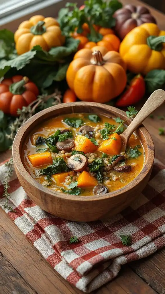hearty vegetable farro soup