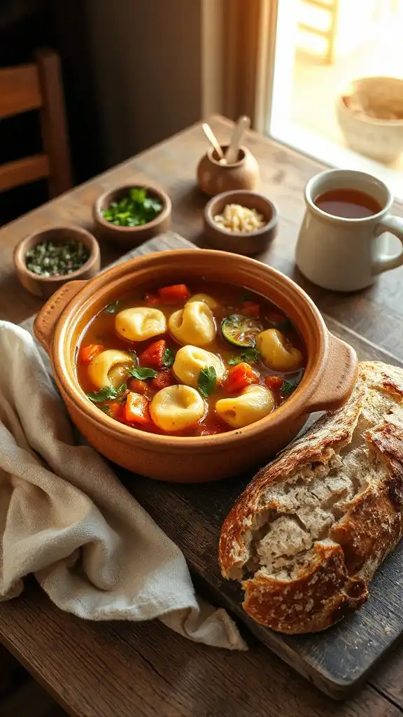 hearty vegetable tortellini soup
