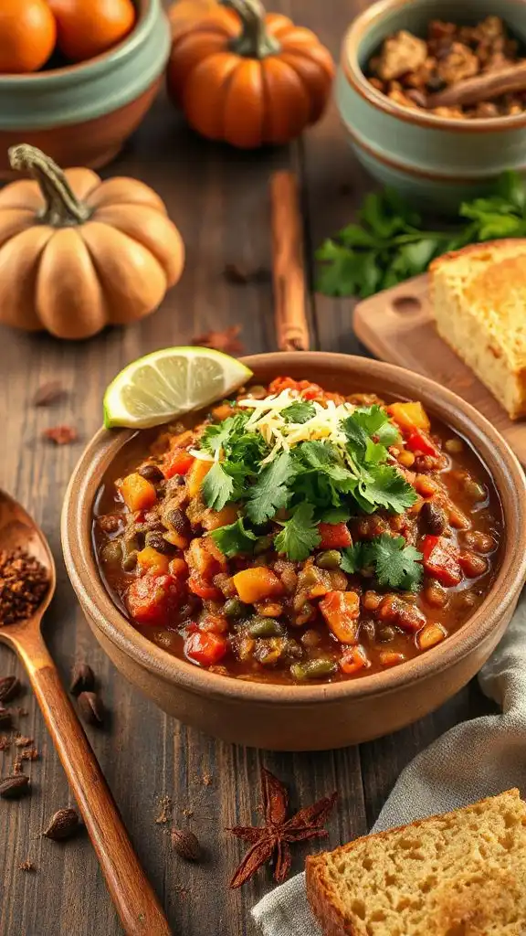hearty vegetarian lentil chili
