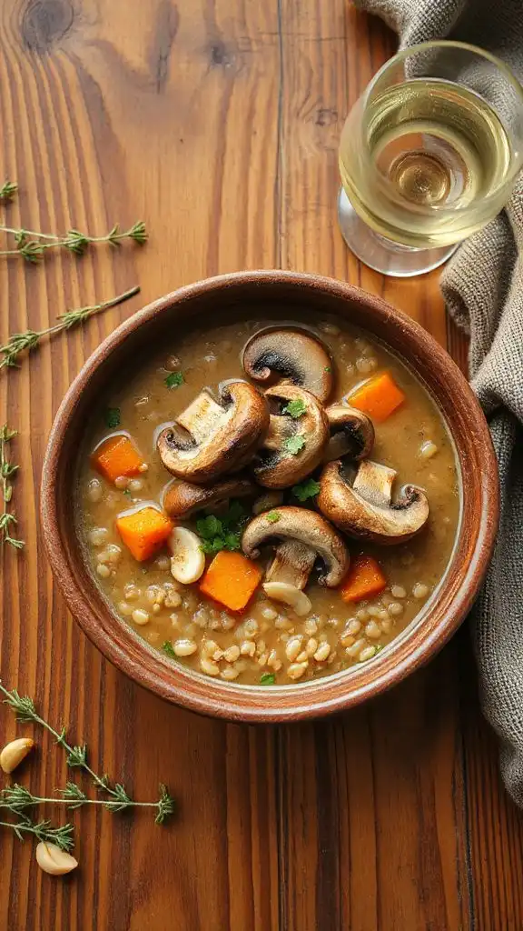 hearty vegetarian mushroom soup