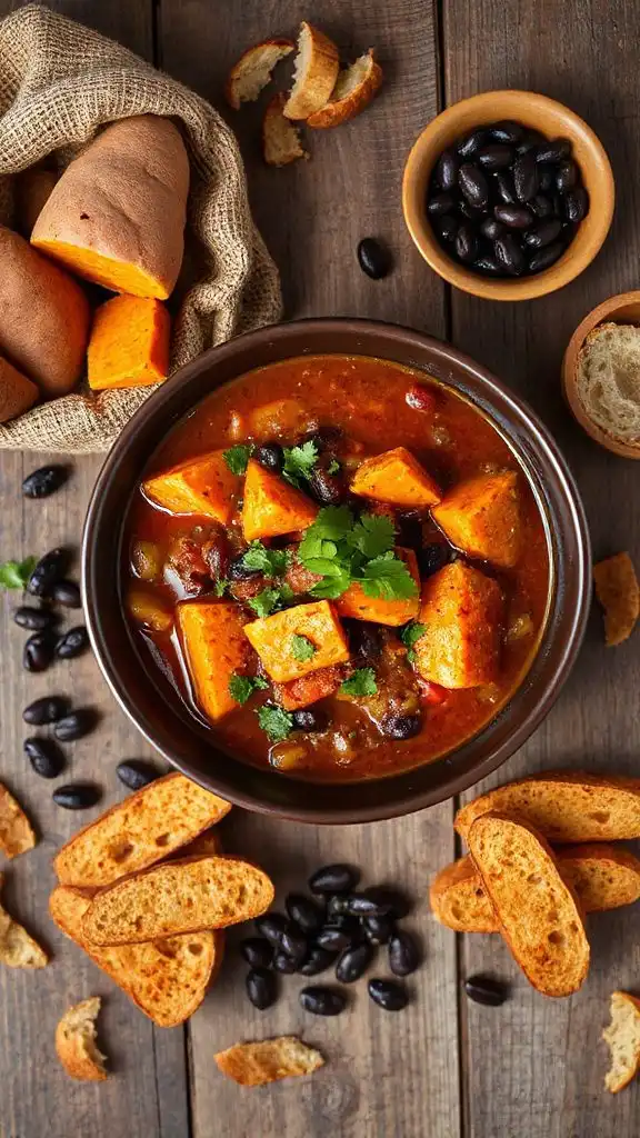 hearty vegetarian sweet potato chili