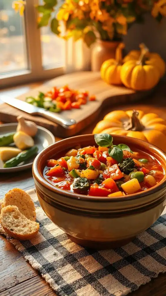hearty veggie packed minestrone soup