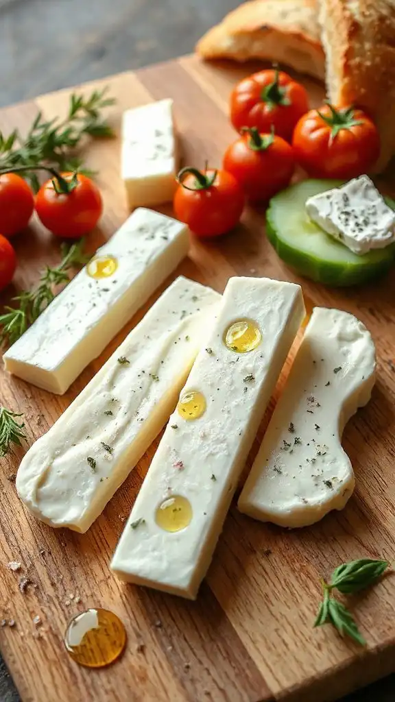 herb infused goat cheese sticks