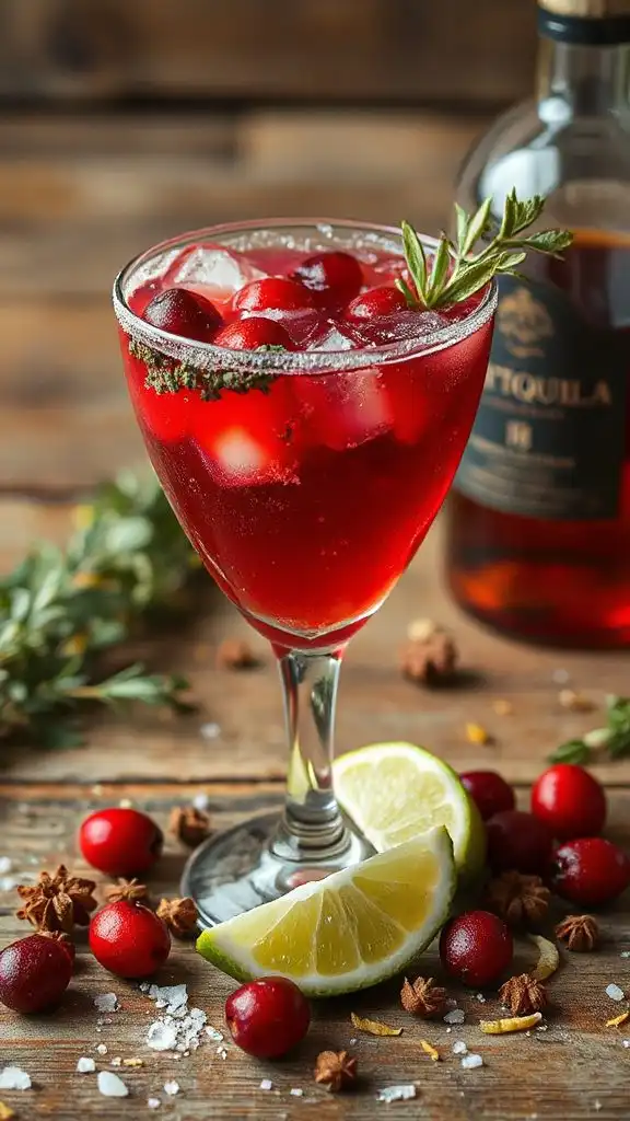 herbal cranberry tequila cocktail