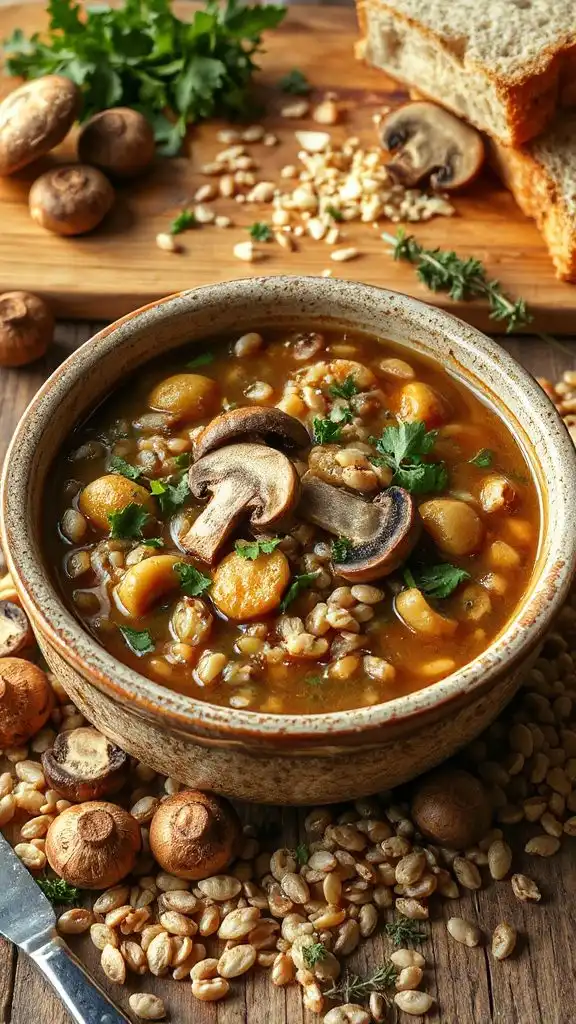 herbed mushroom barley soup