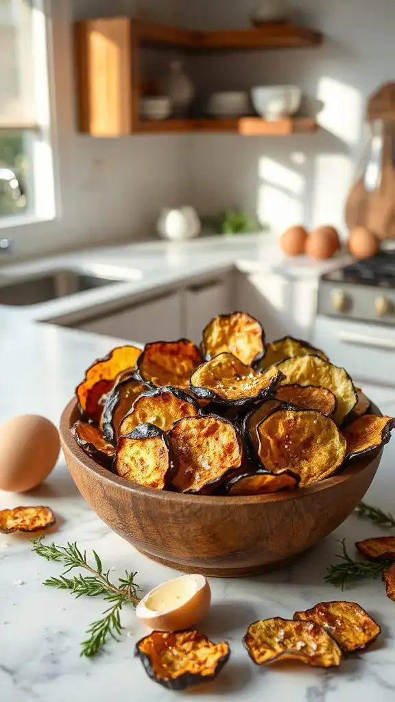homemade crispy eggplant chips