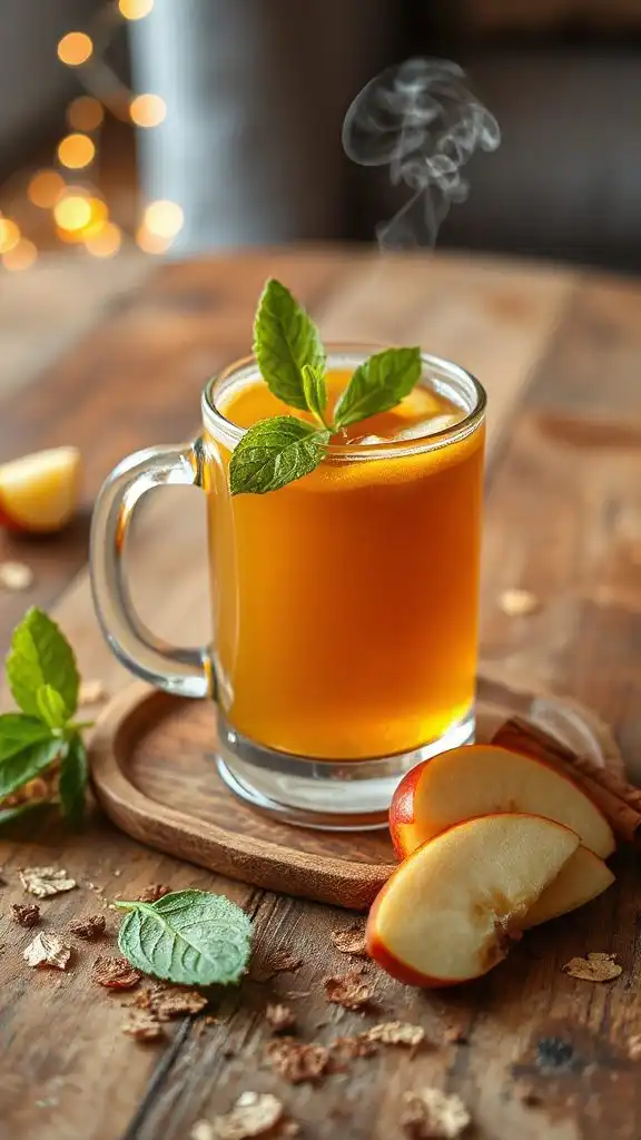 hot apple lemon balm toddy