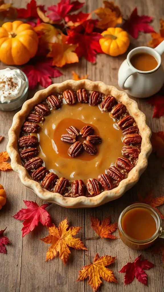 indulgent caramel pecan pie