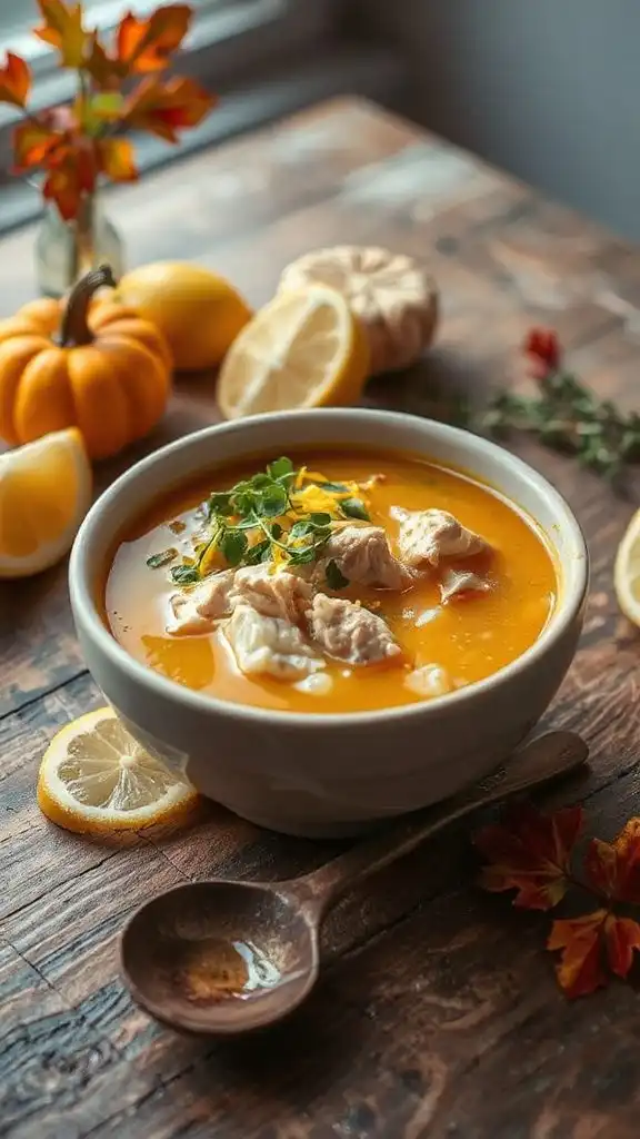 lemon chicken rice soup