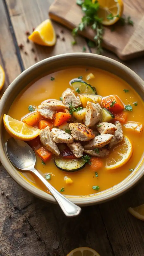 lemon chicken vegetable soup