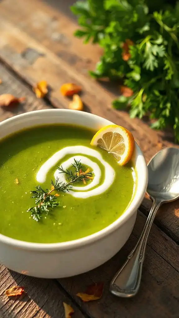 lemon dill creamy pea soup