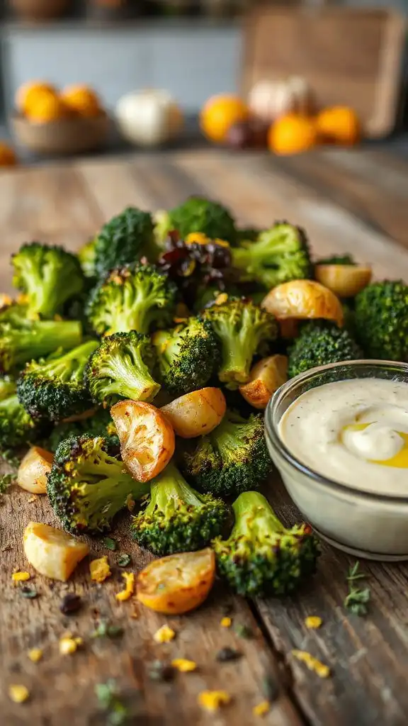 lemon thyme roasted broccoli dish