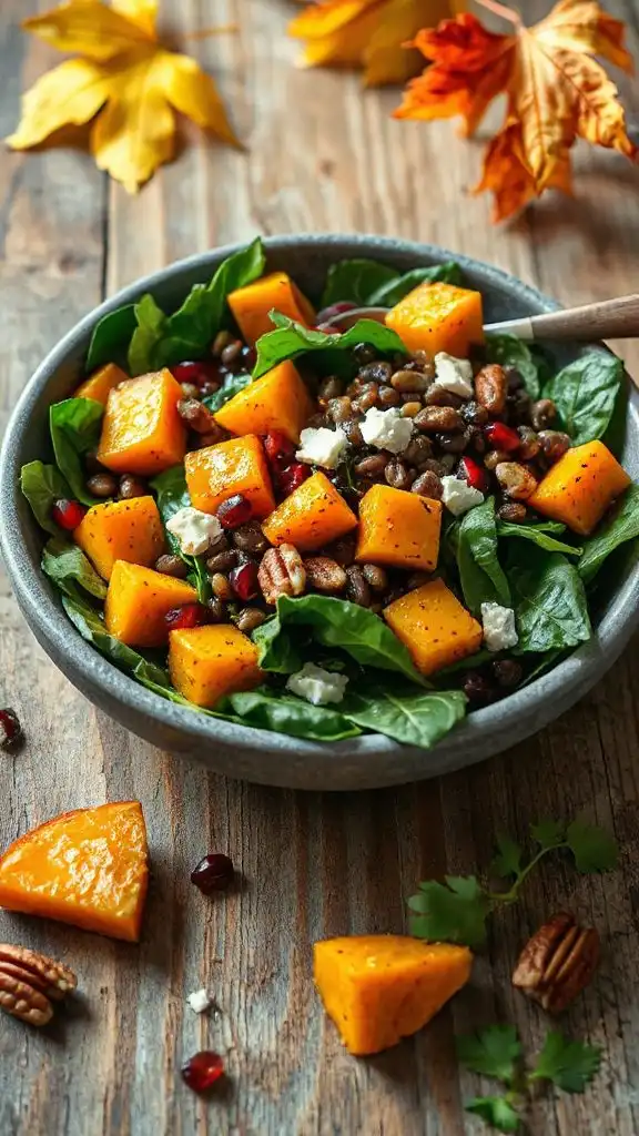 lentil butternut squash salad