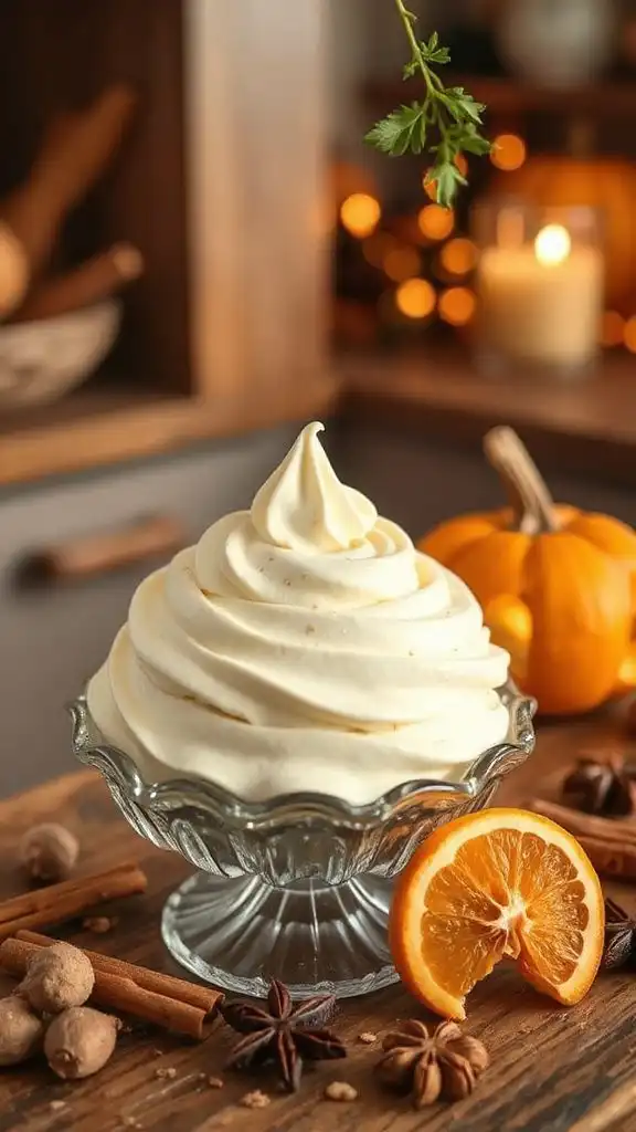 luxurious nutmeg whipped cream