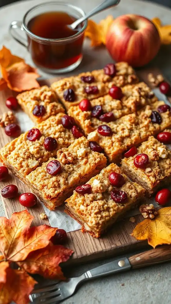 maple apple cranberry dessert bars