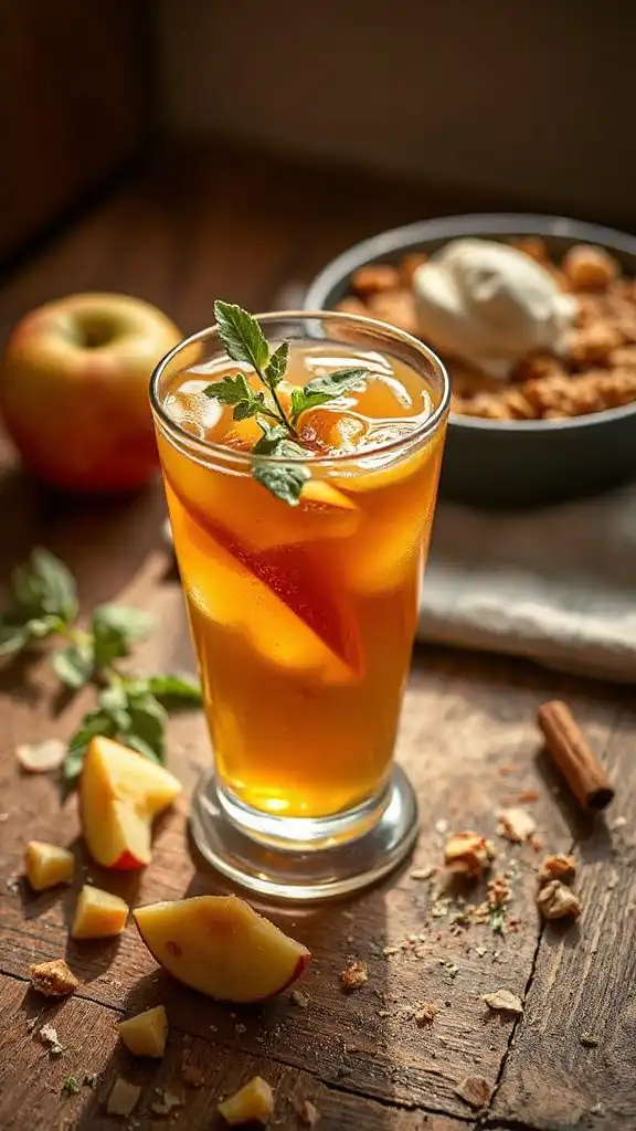 maple apple lemon balm crumble