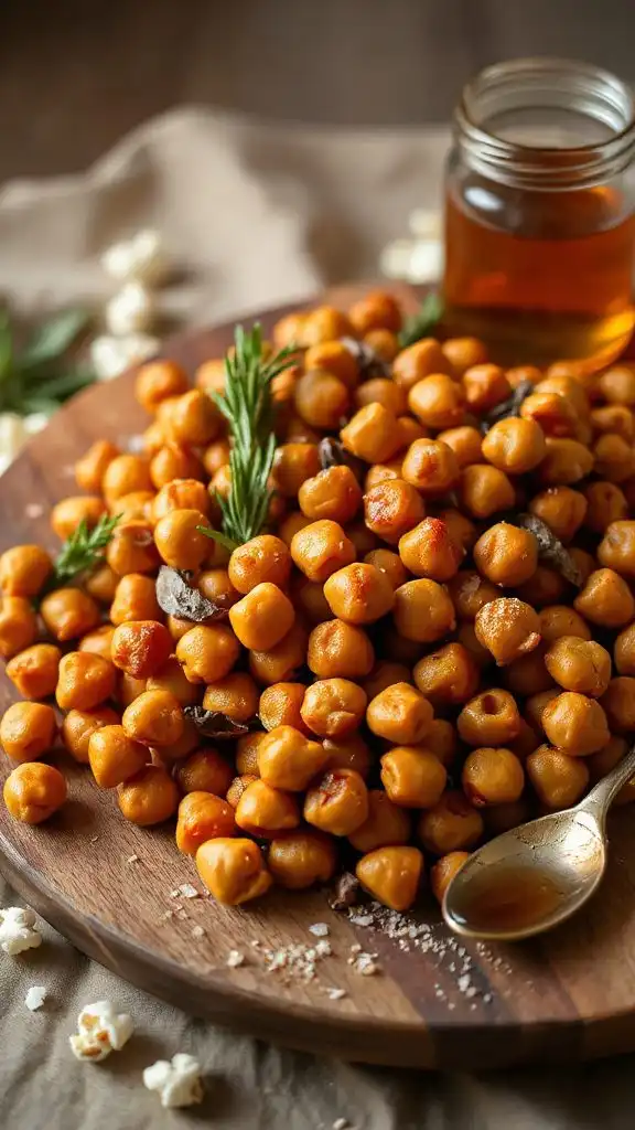 maple bacon roasted chickpeas
